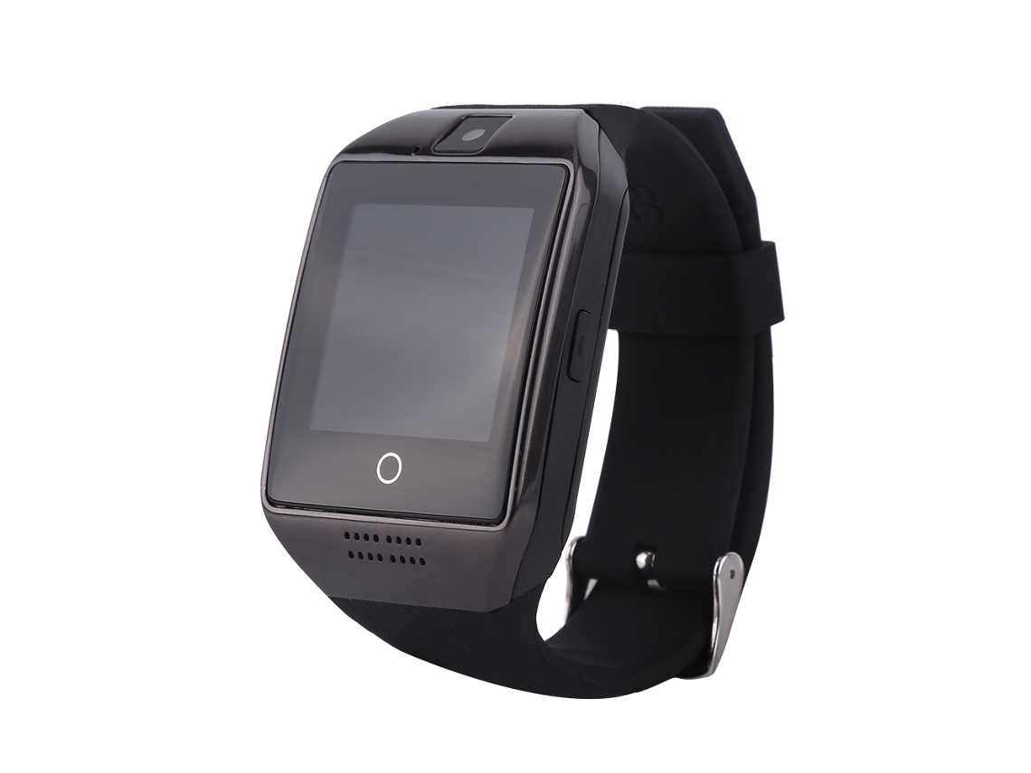 Reloj Deportivo Inteligente Con Bluetooth Y Brazalete Con Podómetro, Esfera Gris Y Correa Negra