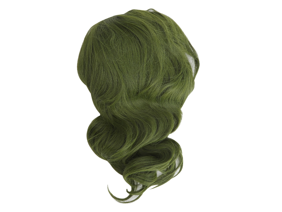Peluca Corta Ondulada/rizada Verde Ajustable Y Respirable Para Fiestas