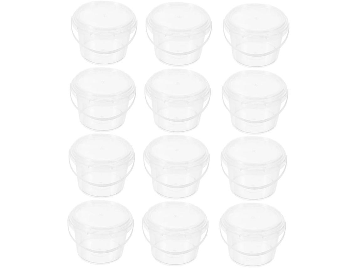 Paquete De 12 Recipientes De 5 Litros Con Asa Y Tapa Para La Conservación De Alimentos Y El Almacenamiento Doméstico.