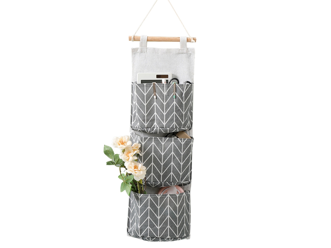 JEIIBRZUI Organizador Suspensa Closet Portátil ZEAICOS Cinzento (23x19x3cm)