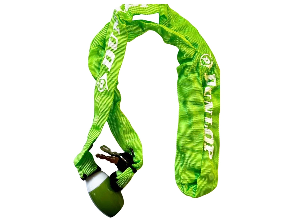 Candado de cadena para bicicleta Dunlop Green de 120 cm con cierre seguro