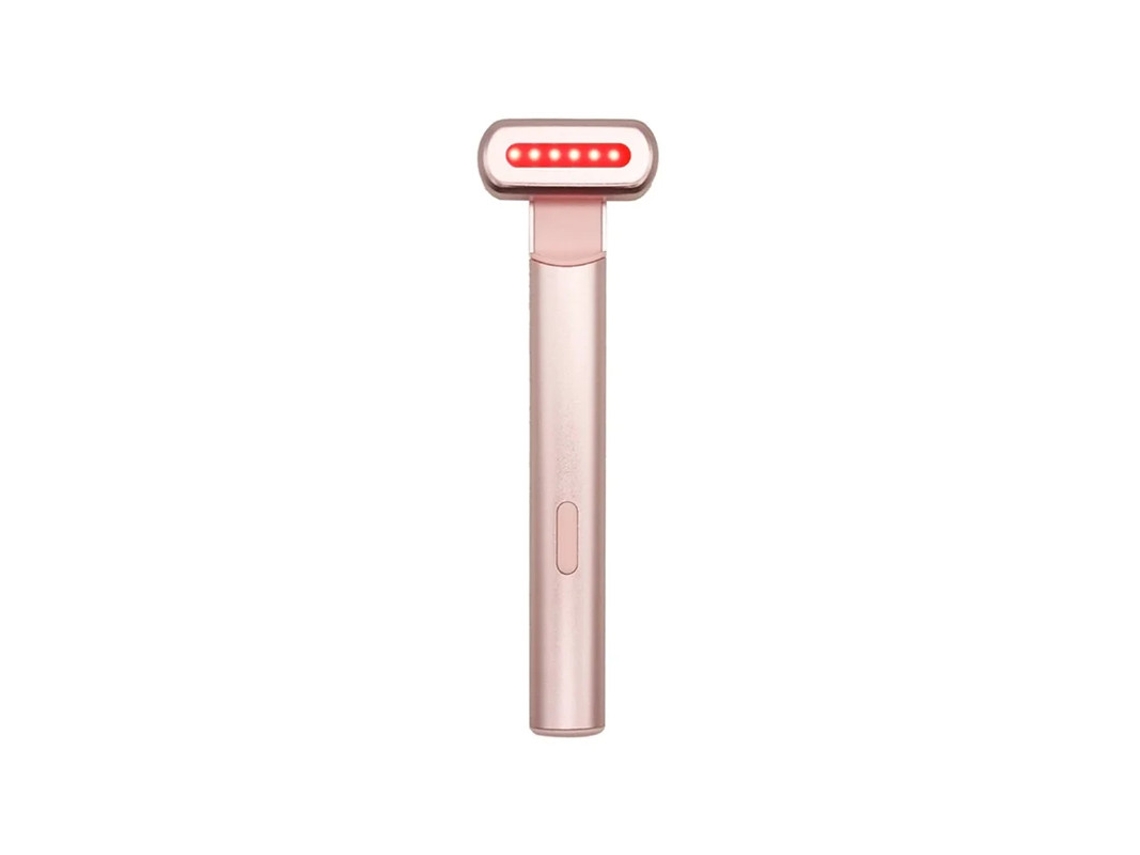 Dispositivo Facial Portátil De Luz Roja Led Para Rostro Y Cuello Masaje Por Vibración Rosa Yizhood