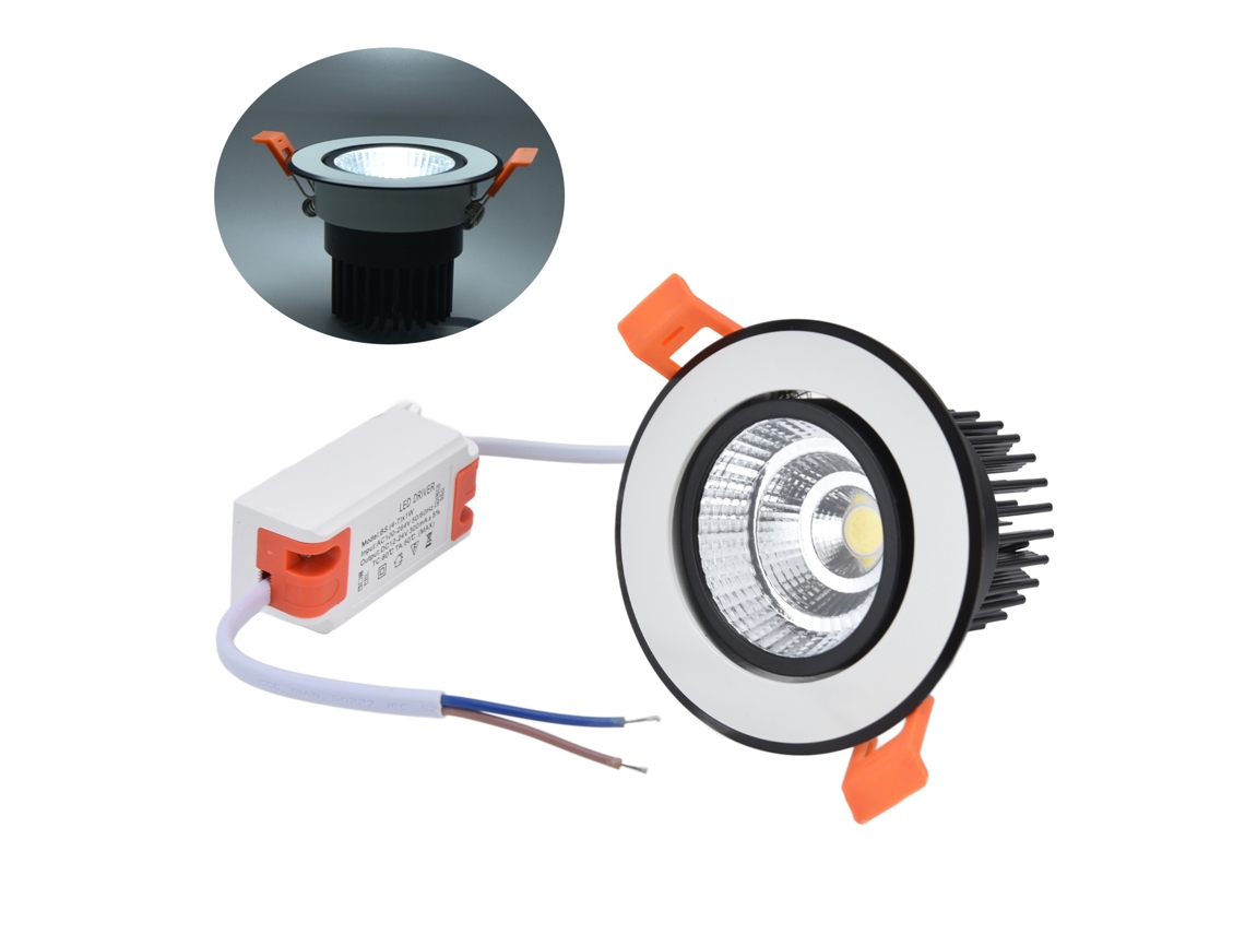 Bj-foco Embutido Led Cob De 3,3 Polegadas 7w 6000k 100-264v Ajustável Para Teto De Dormitório