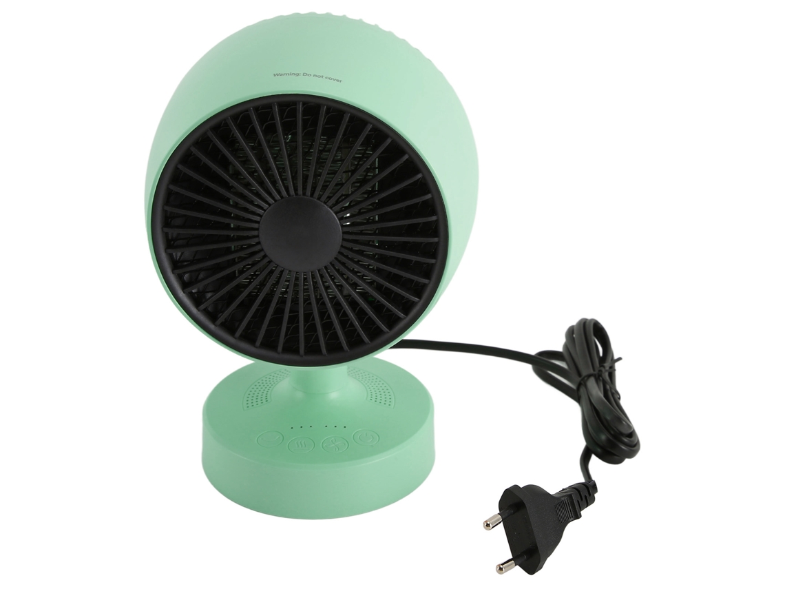 Aquecedor De Mesa Portátil Mini Com Frio E Calor Ângulo Ajustável 500w Resistente À Alta Temperatura Plugue Eu Verde