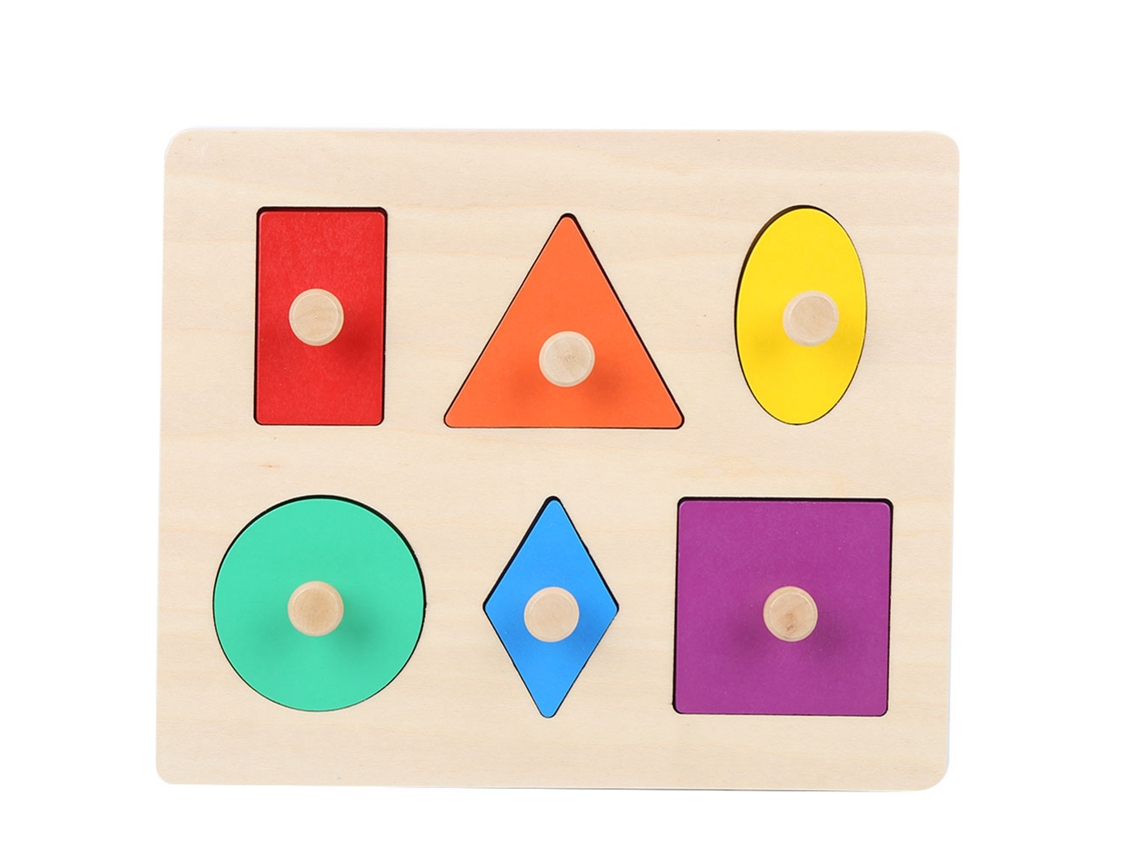 Tablero De Formas Geométricas, Juguete Educativo De Madera Para Niños En Edad Preescolar.