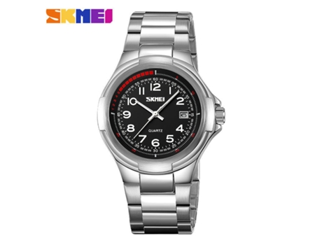 Relojes de Pulsera con Reloj Impermeable de Acero Inoxidable para Hombres con Fecha automática y Carcasa Plateada - Esfera Negra LUUCOZK