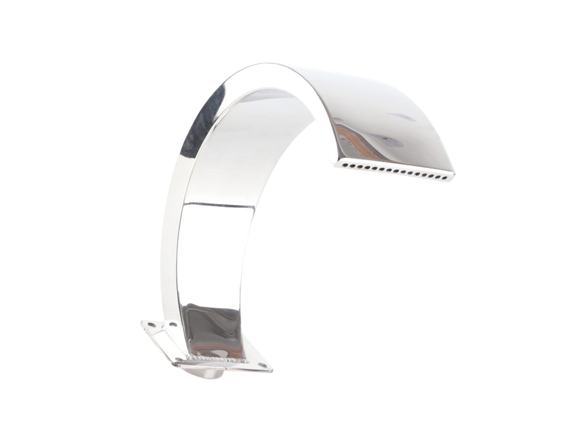 Fuente de cascada para piscina con diseño de arco redondeado y acero inoxidable con rosca hembra G1 para piscinas y otros usos.