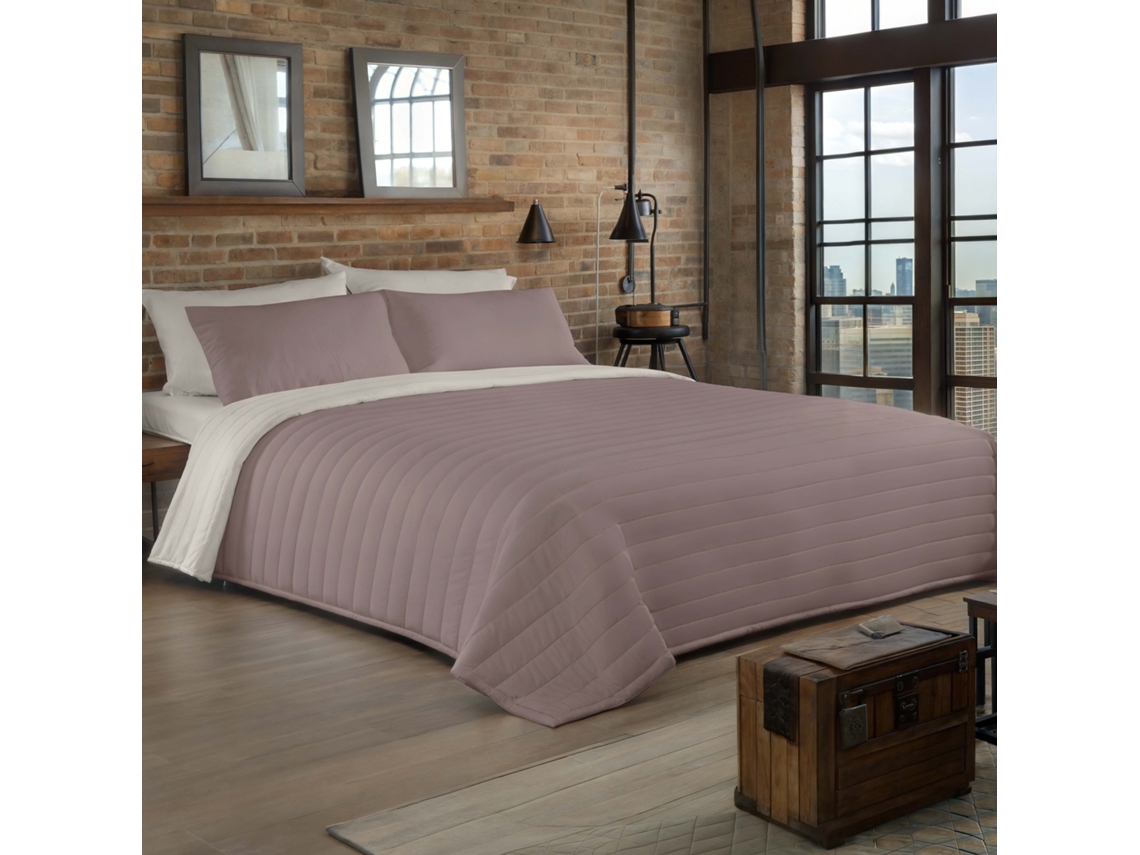 Colcha Bouti Reversible Bicolor Topo/l.198 Piedra Cama 180