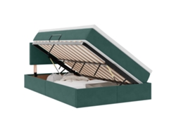 Maison Exclusive - Cama Con Almacenamiento Verde Oscuro 120 X 200 Cm Terciopelo
