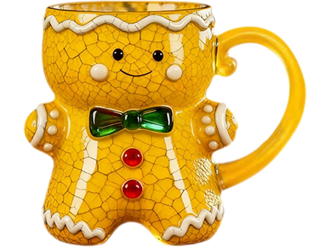 Adorables tazas navideñas de resina con tazón incorporado para bebidas frías y calientes, té, jugo, CHABERLU