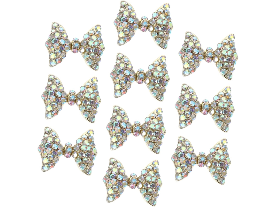 40 Pièces Bow Nail Robe Ongles Strass Décorations D'ongles En Diamant Ornement Autocollants