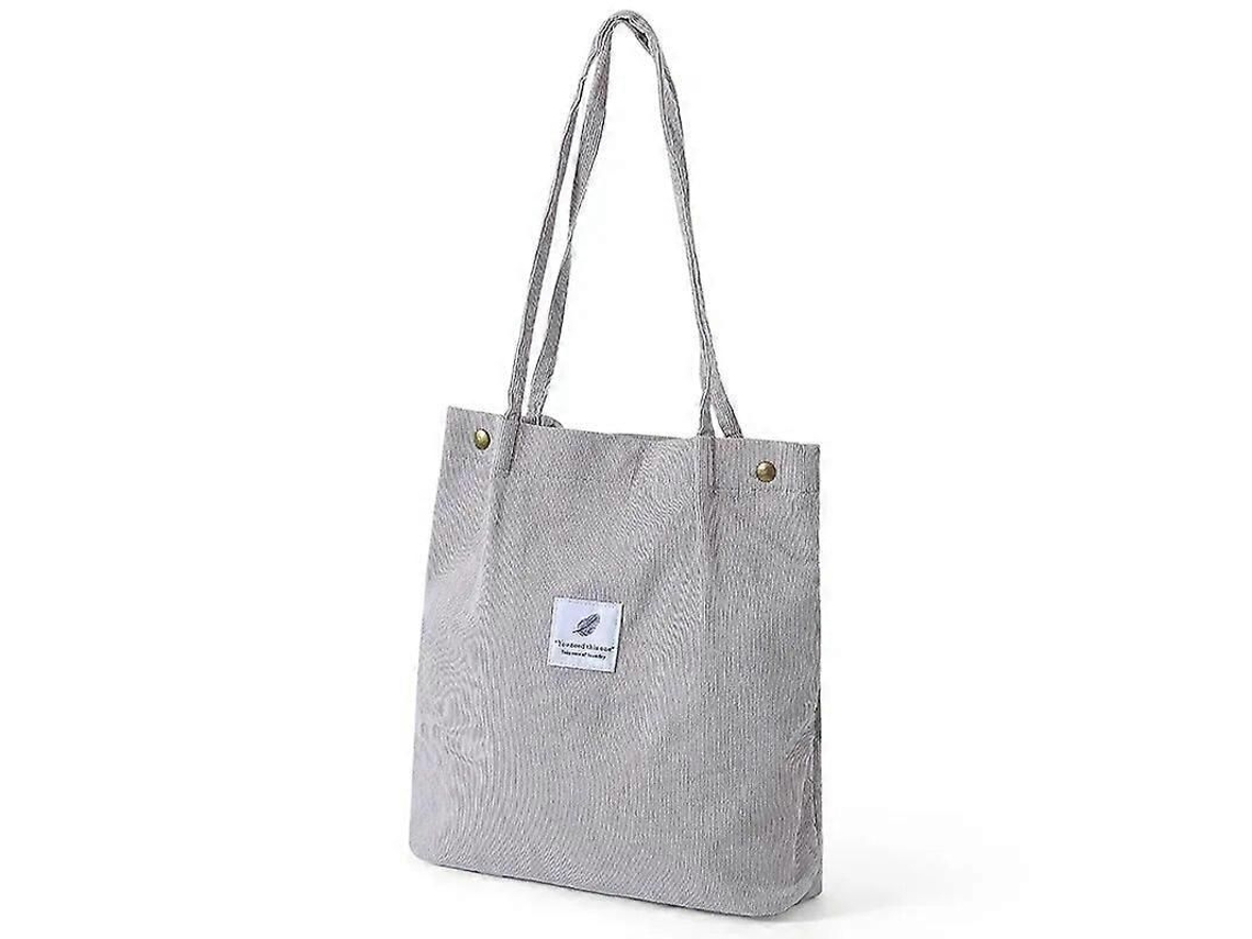 Bolso de compras plegable de pana para mujer, de alta calidad, ecológico y reutilizable, ligero con correa para el hombro. Venta al por mayor disponible.