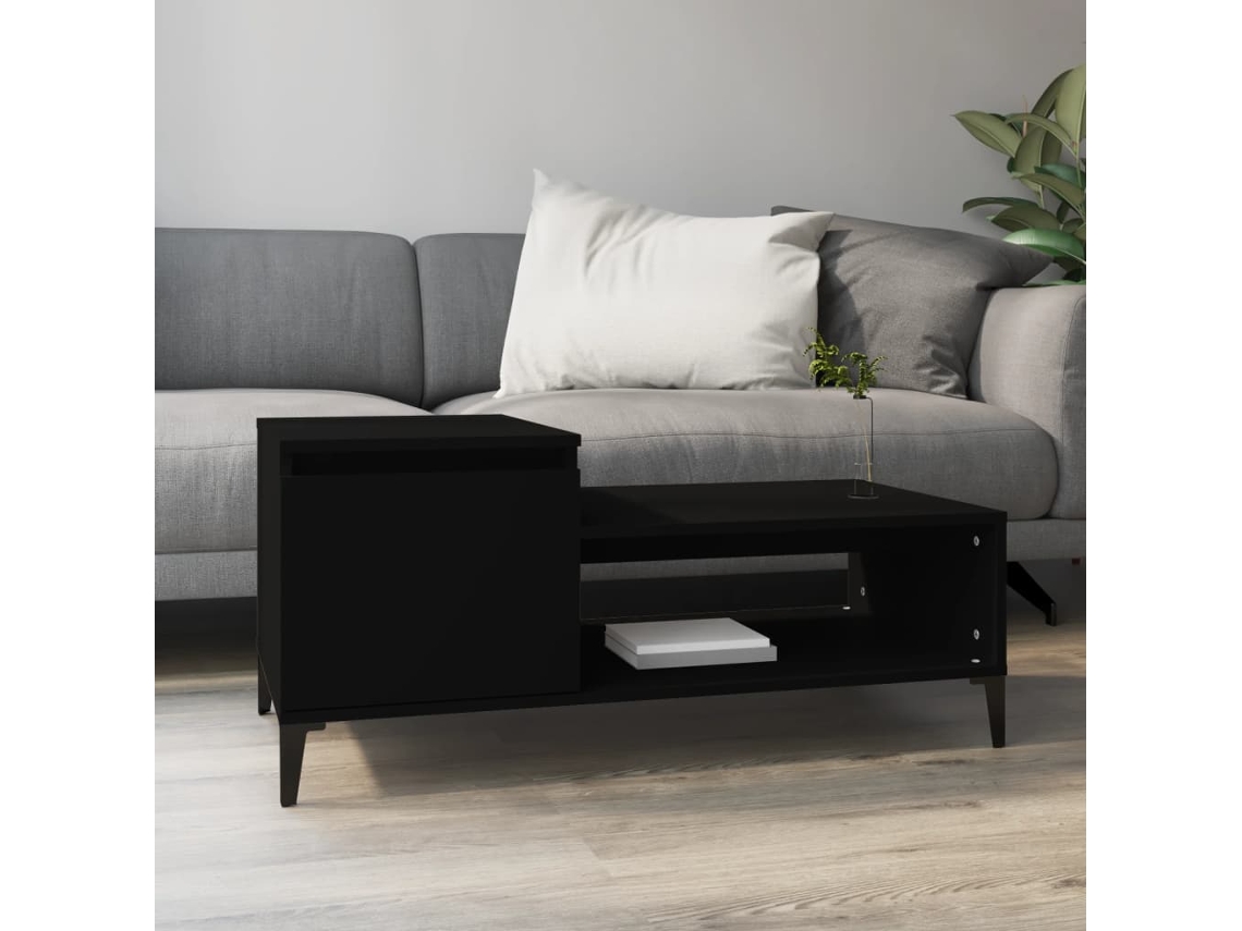 Mesa de Centro Apoyo 100X50X45 cm Derivados Madera Negro