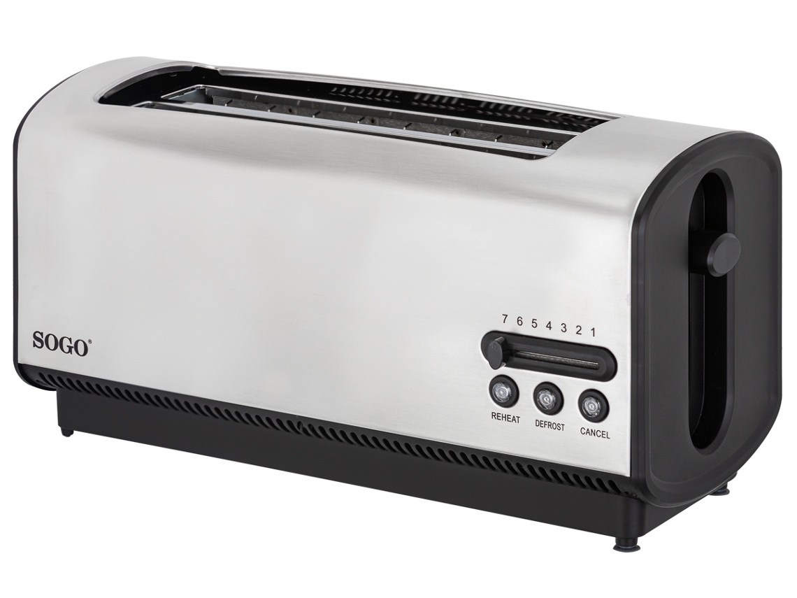 Sogo Tostadora Deluxe 4 rebanadas 900w acero inoxidable led apagado tosss5395 900 plata ss5395 2 1200w 1200