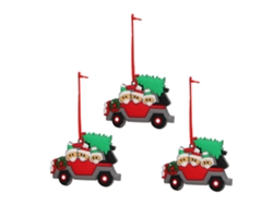 3 Adornos Colgantes Para Árbol De Navidad En Pvc Con Diseño Navideño Personalizado X2171
