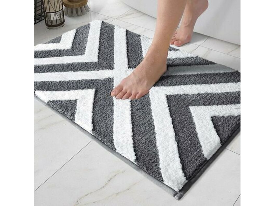 Alfombrilla De Baño Antiderrame, Microfibra Suave, Absorbente, Lavable A Máquina, 40x60cm, Gris Oscuro.