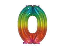 Globo WEFIESTA Alumínio Transparente Número 0 Arco-Íris