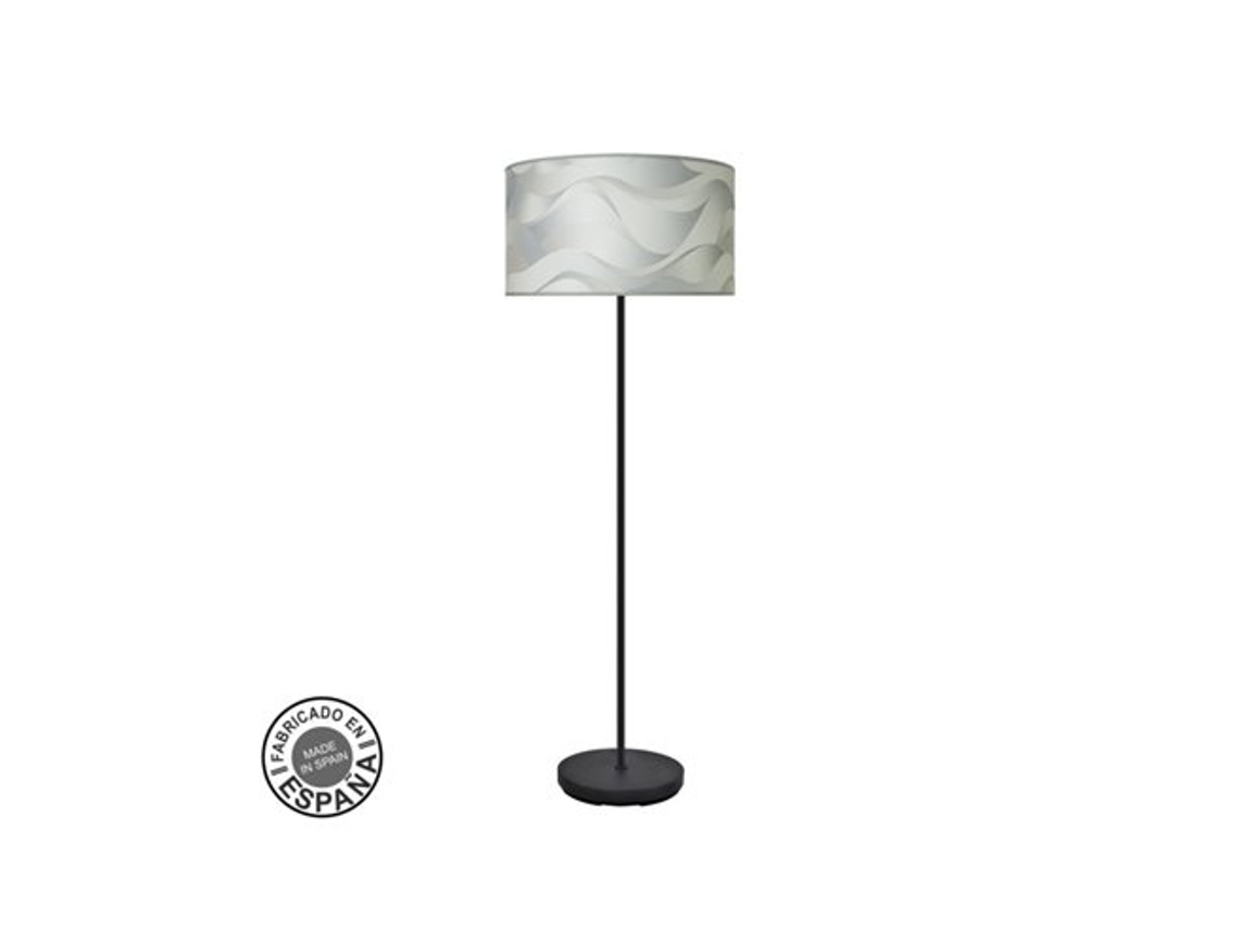 Pie De Salón 1xe27 Negro Ola Gris 163x40x40cm Moda