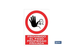 Señal poliestireno 210x148mm prohibido el paso propiedad privada