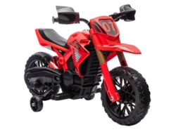 Motocicleta eléctrica para niños, transmisión a batería de 6 V, ruedas pequeñas, bocina, sonido de arranque, de 3 a 8 años, roja.