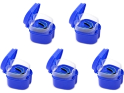 Estuche Azul Oscuro Para Prótesis Dentales (5 Unidades), Cortador De Prótesis Con Colador, Caja De Almacenamiento Para Prótesis Dentales.