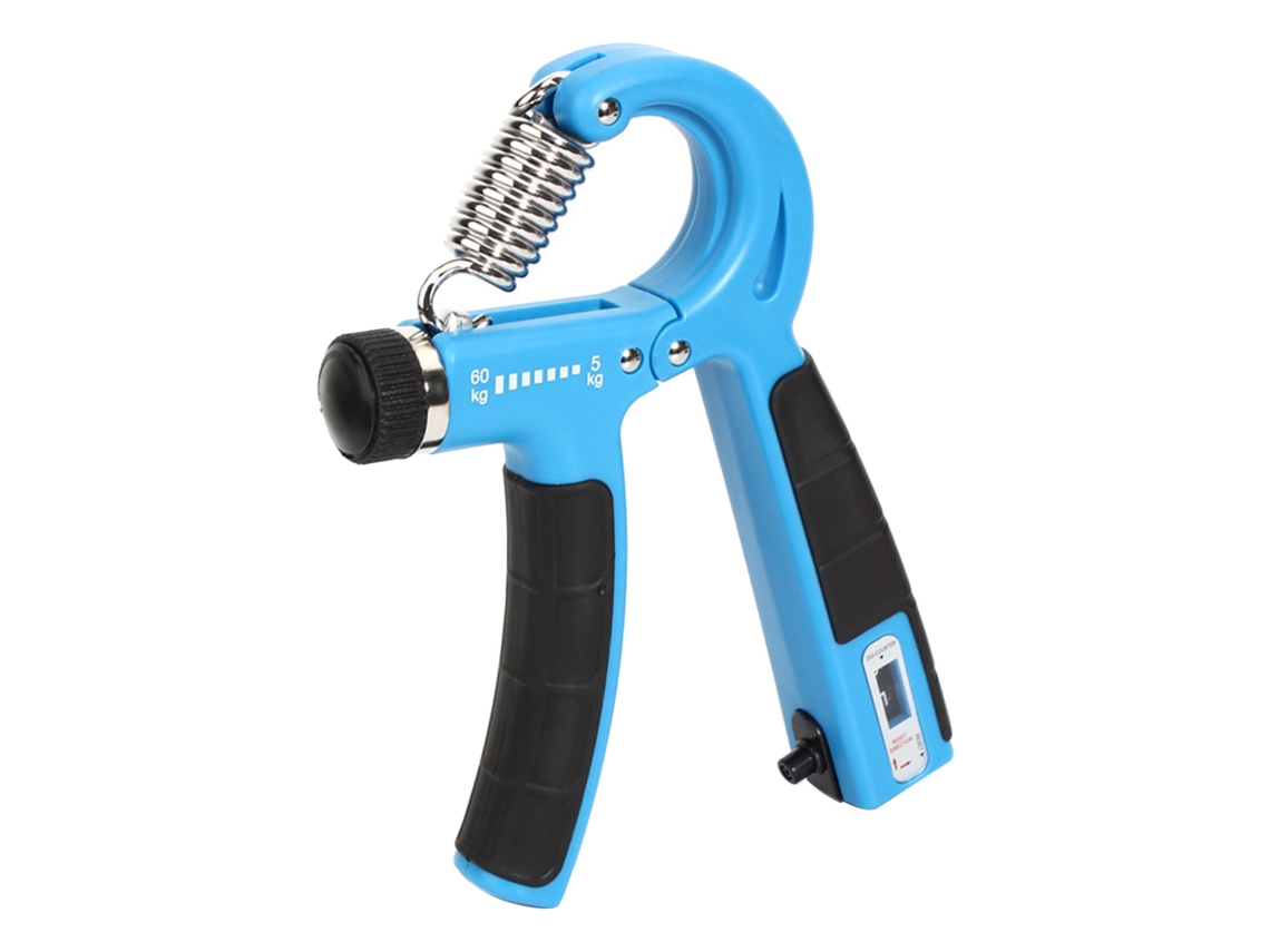 Entrenador De Fuerza De Agarre Con Contador, Ejercitador De Dedos Portátil Para El Desarrollo Y La Recuperación Muscular, Azul/negro