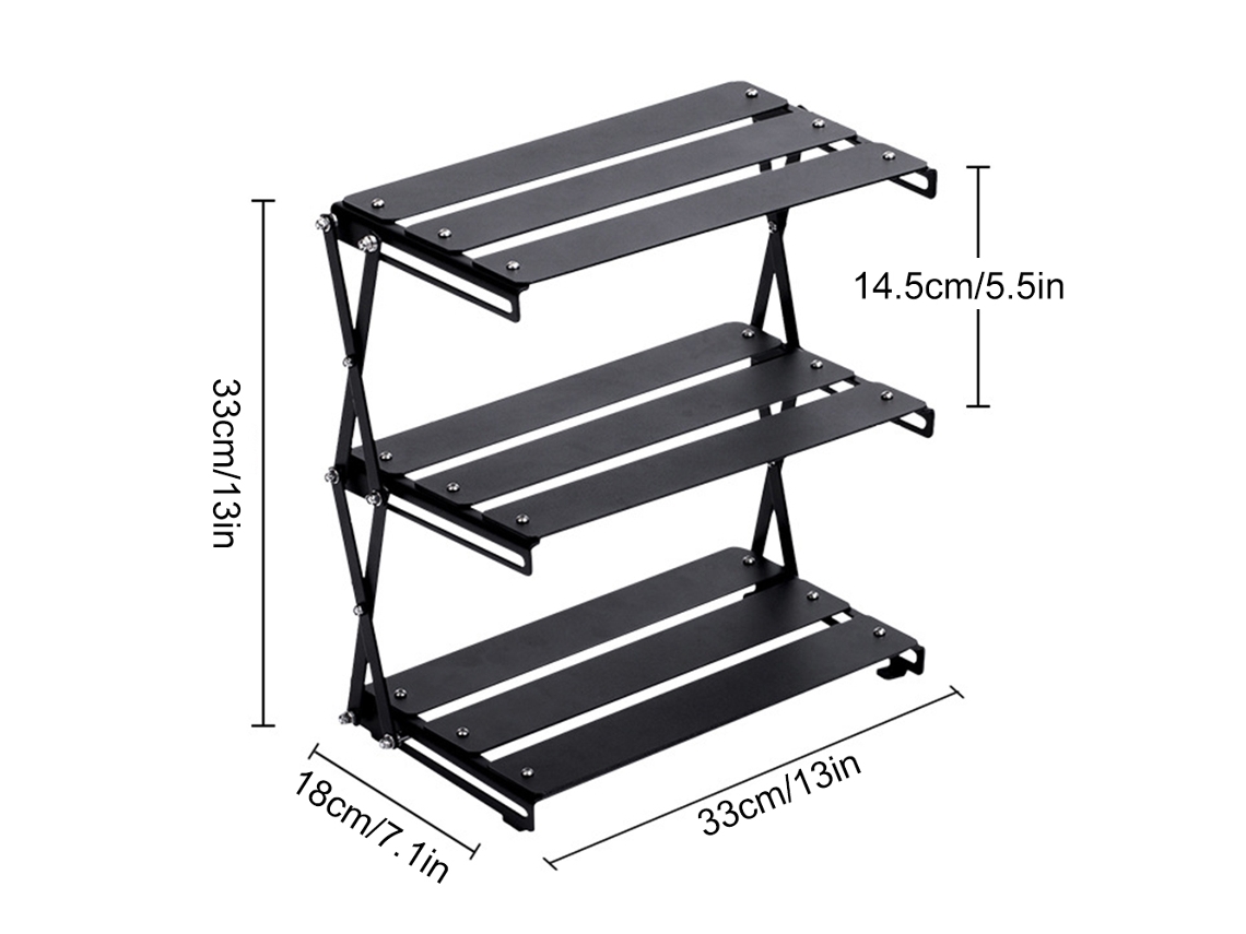 Mesa plegable de 3 cubiertas para camping y picnic portátil