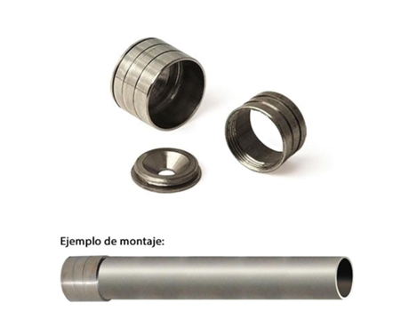 Soporte Barra Armario A Pared Ø 12 mm Enchufe Laton Niquel (Cromada) WOLFPACK