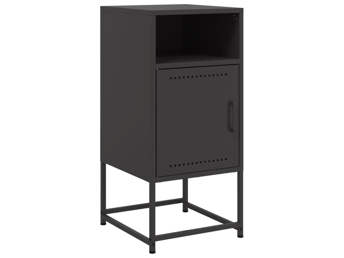Maison Exclusive - Mesita De Noche Acero Negra 36x39x78 Cm