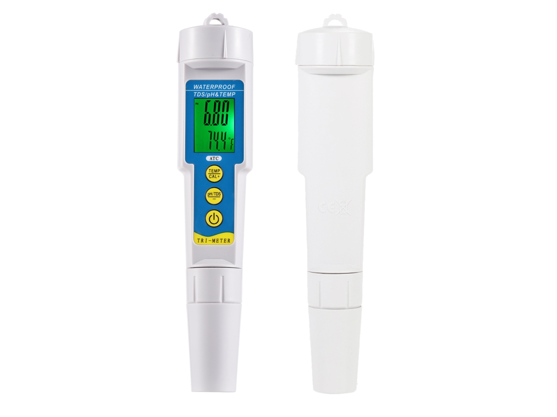 Medidor De Calidad Del Agua 3 En 1: Ph, Tds, Monitor Y Analizador De Temperatura Para Fuentes, Acuarios Y Piscinas.