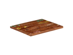 Tablero de mesa | Superficie de mesa rectangular de 60 x 50 x 2,5 cm, madera maciza reciclada Wsd564195 Lovely Home