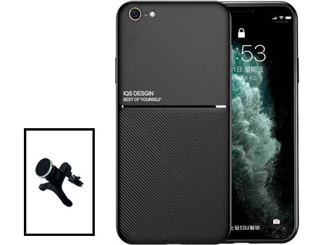 Kit Carcasa Magnética Anti Choque + Soporte Magnético con Pernas iPhone SE 2022 G4M Negro