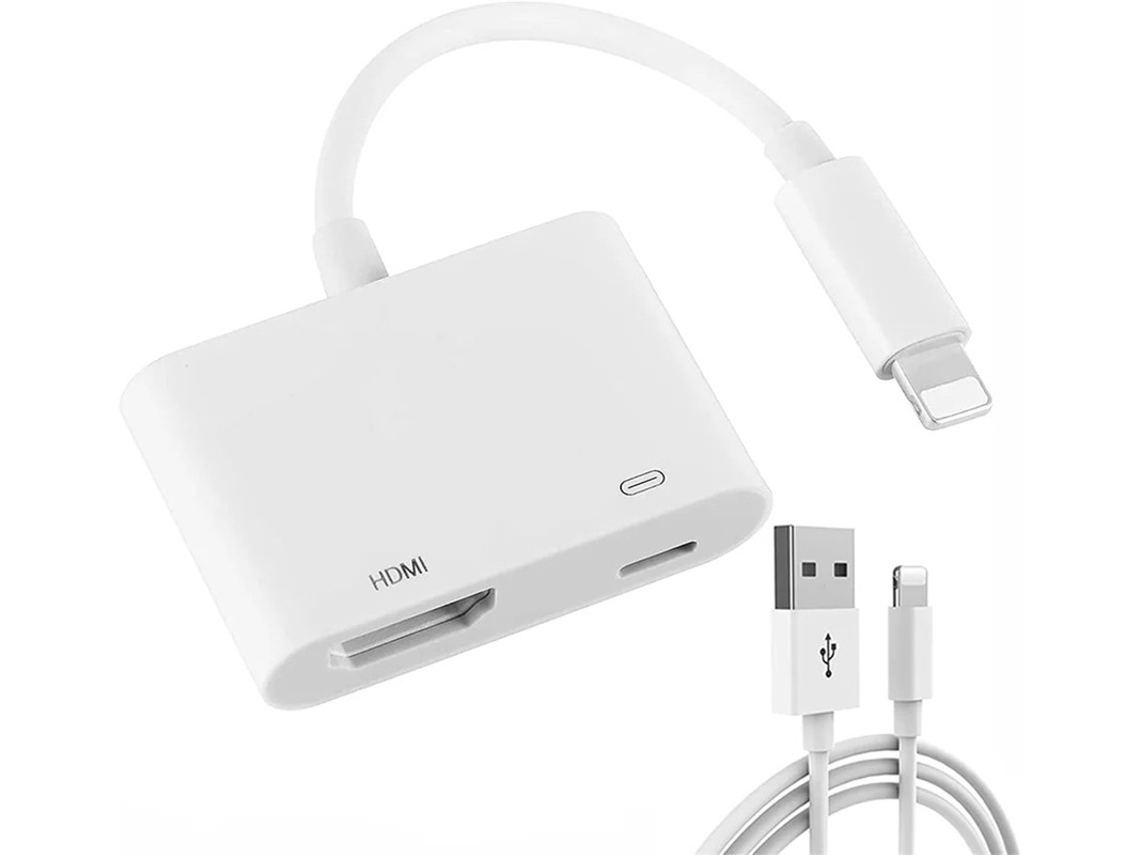 Adaptador convertidor de iPhone a HDMI 1080p, Lightning a HDMI, sincronización AV digital, compatible con iPhone, iPad e iOS, Plug and Play. Bestvite