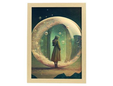 NACNIC Poster Hechicera En Estilo Surrealismo Cinematográfico Ilustraciones Y Grabados De Historieta Abstracta Y Artística A4 Marcos Madera