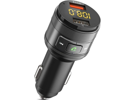 Transmisor FM Bluetooth automático, radio FM Bluetooth inalámbrica QC 3.0 KFZ (negro) CHRONUS