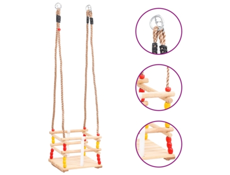 vidaXL Columpio para bebé con cinturón de seguridad madera de pino