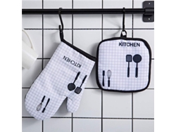 Guantes Para Horno + Fundas De Ollas, Algodón, Resistente Al Calor 236°c, Lavable, Talla Universal