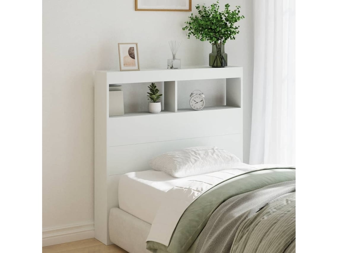 Cabecero De Cama Con Led Blanco 100x17x102 Cm