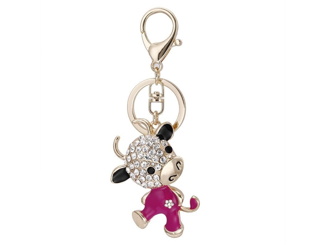 Llavero Con Colgante De Vaca Y Diamantes De Imitación, Animal Del Zodiaco, Buey, Año Nuevo Chino, Regalo Festivo, Rojo, 2025