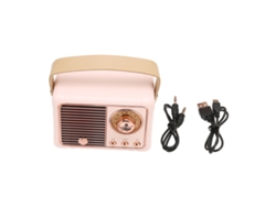 Altavoz Bluetooth (vintage Y Moderno, Batería Integrada) Rosa