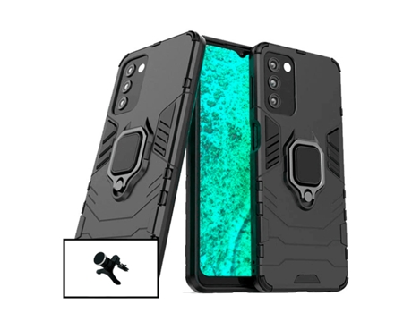 Kit Soporte Magnético de Coche Reforzado y Funda 3X1 Military Defender Samsung Galaxy A03s PHONECARE Negro