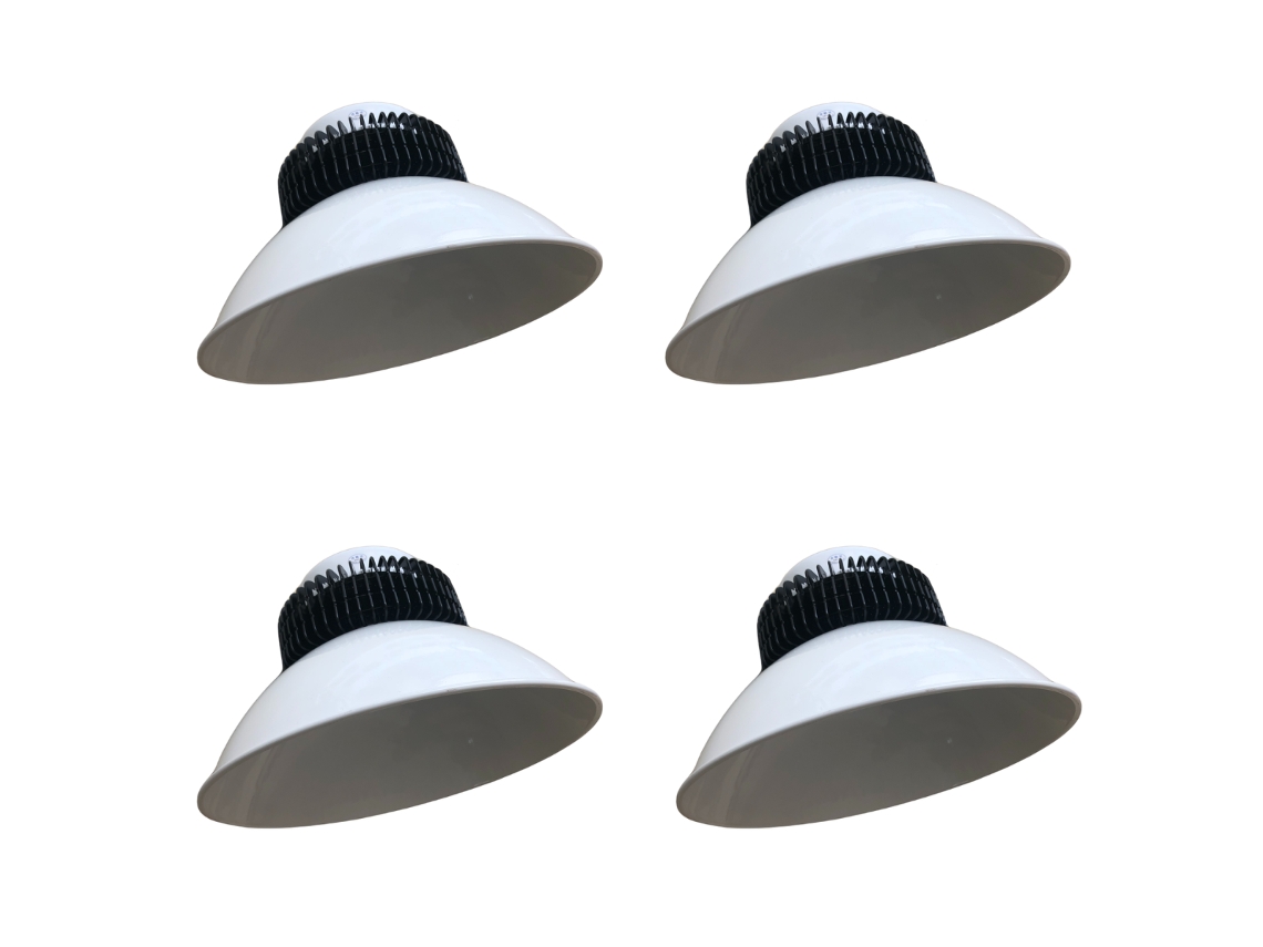 Pack de 4 Campanas LED IndustrialWhite 200W 20.000 Lúmenes, Blanco Frío 6000K SMD3030 para Uso en Interior IP20
