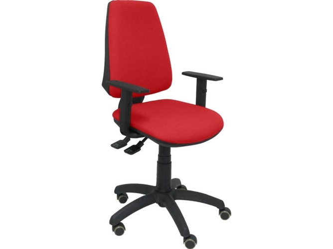 Silla de Escritorio Operativa PYC Elche S Rojo BA RP con ruedas antiarañazos (Brazos Ajustables - Tejido)