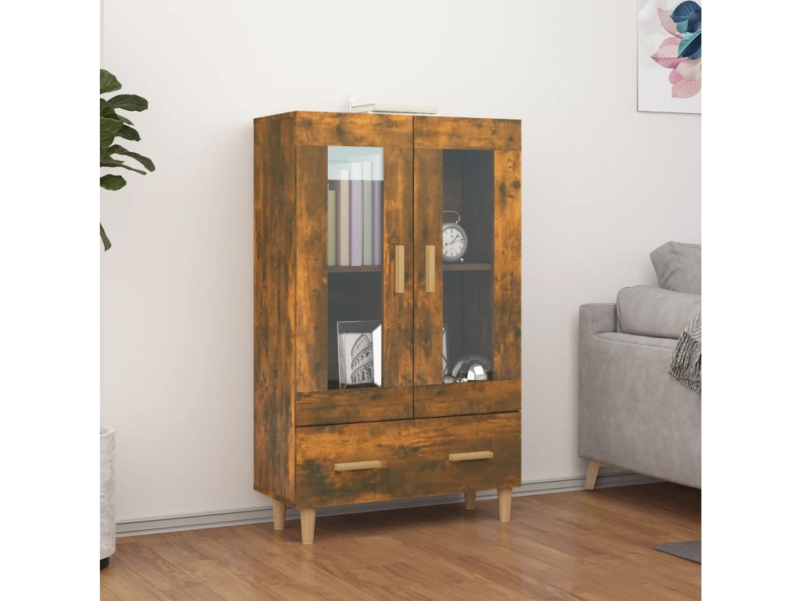 Lovely Home Armario Alto 70X31X115 Cm Madera Procesada Roble Ahumado