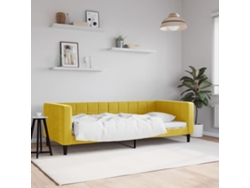 Sofá Cama Sin Colchón Terciopelo Amarillo 90x200 Cm