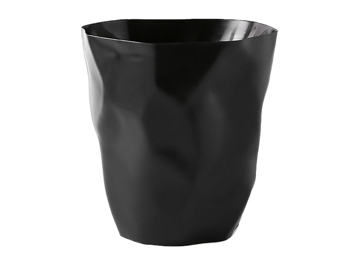 Papelera redonda Baok de gran capacidad para el hogar y el baño, color negro.