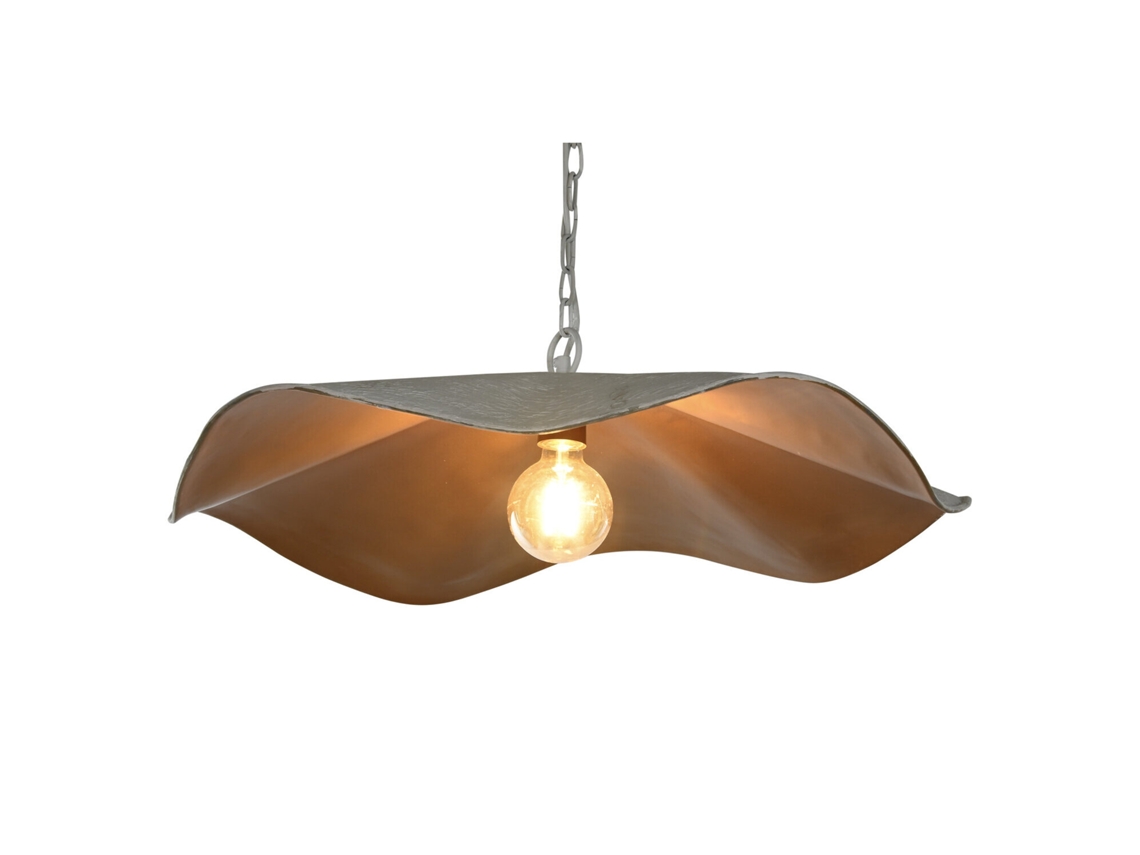 Lampara Techo Hierro Patinado Blanco 77x77x16cm