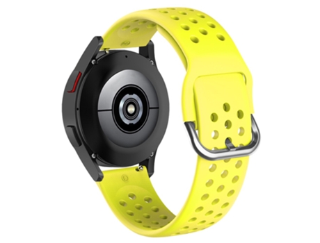 Correa de Silicona 20mm orificios redondos transpirables para Samsung Galaxy Watch4 40mm/44mm - amarillo