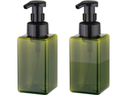 Botella plástico reutilizable con dosificador 450ml, para jabón líquido, champú y gel ducha, pack 2 unidades