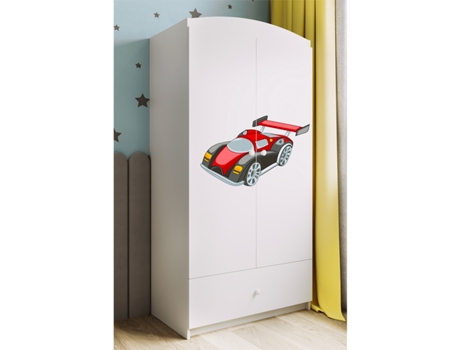 Roupeiro 2 Portas 1 Gaveta Kocot Kids Babydream Race Car Branco